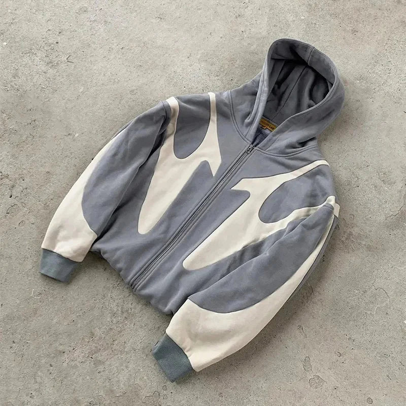 Y2K Graphic Zip Hoodie