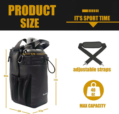 Magnetic Sport Bag for Men and Women Sling Gym Bag Travel Work with Water Bottle Holder, Phone Pockets Magnetic Attachment 46Oz